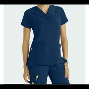 SET Wonder Wink Scrubs Large Navy Womens